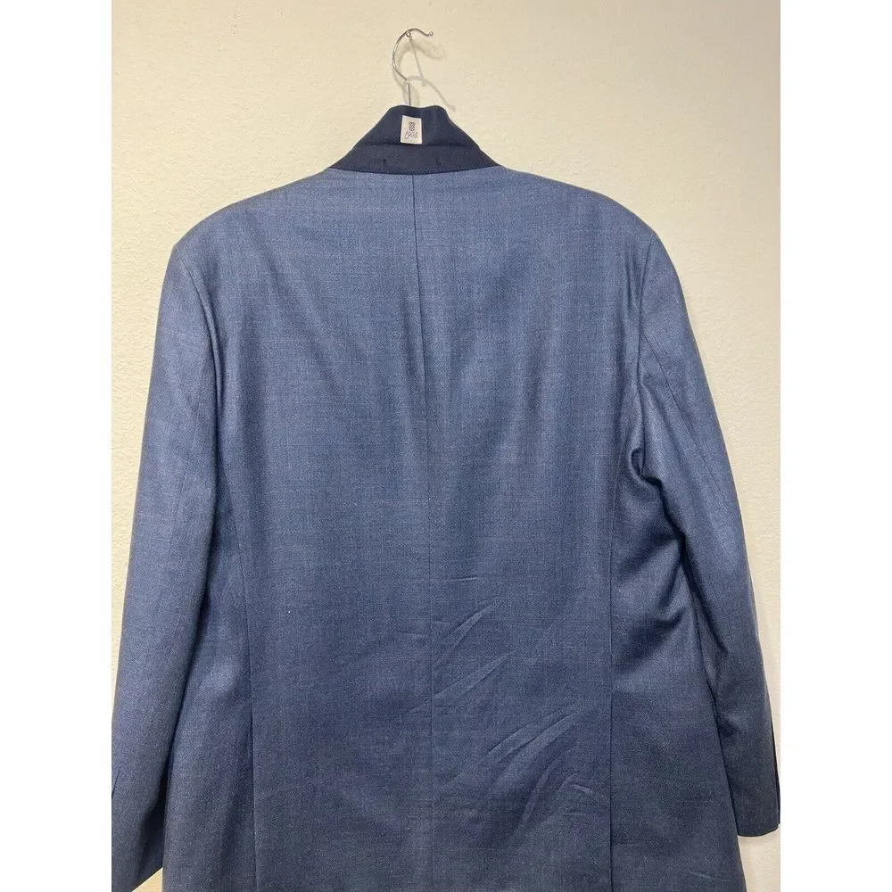 Jos‎ A Bank Men Signature Blue Red Plaid Blazer Size 44R Silk Wool Old Money